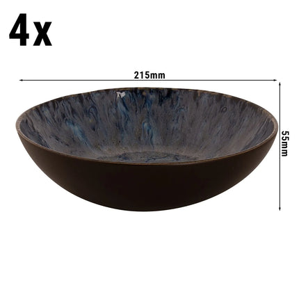 GGM Gastro (4 pcs) Bowl - Lester - Stoneware - round - Ø 210mm - Blue