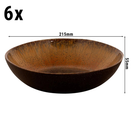 GGM Gastro (4 pcs) CECIL | Deep Plate - Stoneware - Ø210mm - Brown