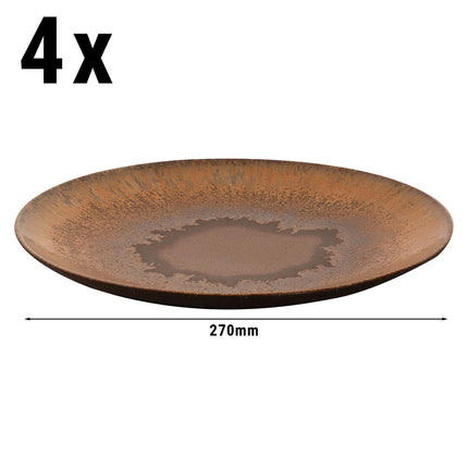 GGM Gastro (4 pcs) CECIL | Plate - flat - Stoneware - Ø270mm - Brown