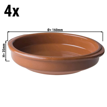 GGM Gastro (4 pcs) CLASSICO - Tapas Oven Dish - Ø160mm - Brown