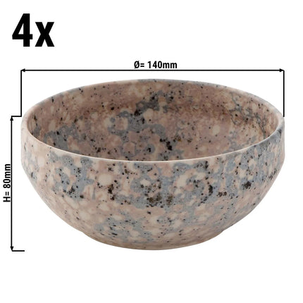 GGM Gastro (4 pcs) Dessert Bowl - CONFETTI - Stoneware - Ø 140mm - Pink