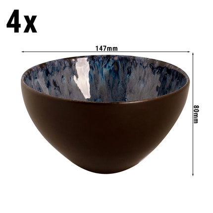 GGM Gastro (4 pcs) Dessert Bowl - Lester - Stoneware - round - Ø 150mm - Blue