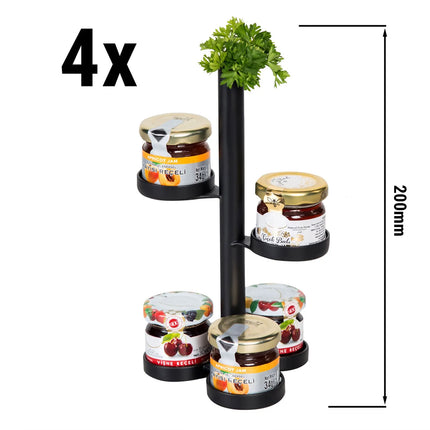 GGM Gastro (4 pcs) Jam Etagere / Buffet Stand - Black - Height: 200mm - with 5 shelves