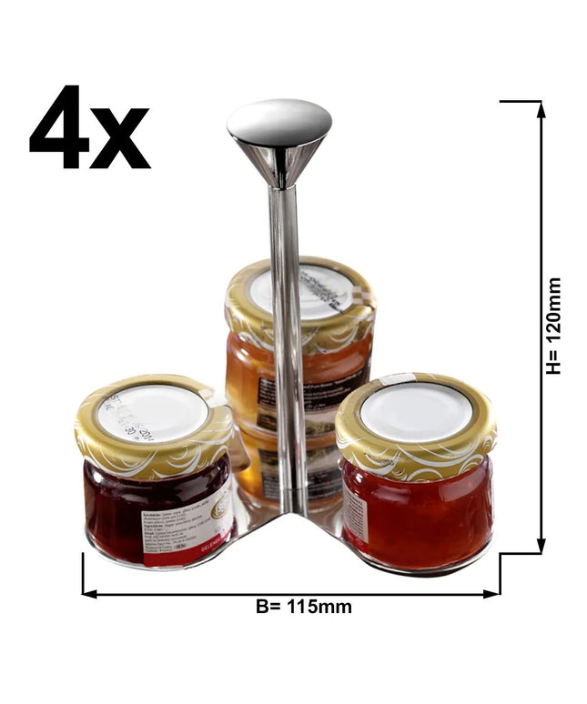 GGM Gastro (4 pcs) Jam Etagere / Buffet Stand - Stainless steel - Chrome - round - Ø115mm - with 3 shelves