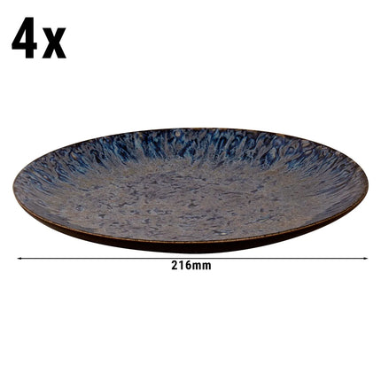 GGM Gastro (4 pcs) LESTER | Plate - flat - Stoneware - Ø210mm - Blue