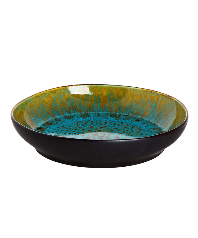 GGM Gastro (4 pcs) LOTUS | Deep Plate - Stoneware - Ø210mm - Turquoise/Black