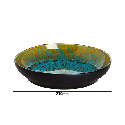 GGM Gastro (4 pcs) LOTUS | Deep Plate - Stoneware - Ø210mm - Turquoise/Black