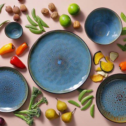 GGM Gastro (4 pcs) LOTUS | Deep Plate - Stoneware - Ø210mm - Turquoise/Black