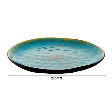 GGM Gastro (4 pcs) LOTUS | Plate - flat - Stoneware - Ø275mm - Turquoise/Black
