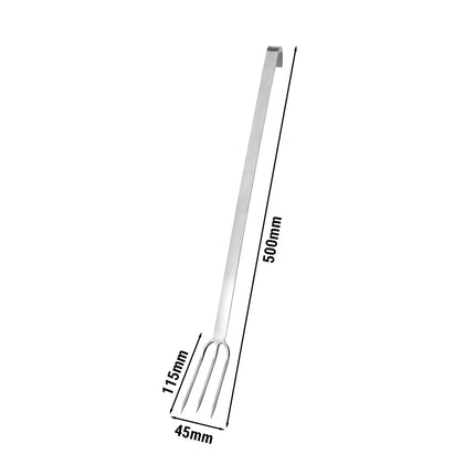 GGM Gastro (4 pcs) Meat Fork - 3-Prong - Long Handle - Length 500mm