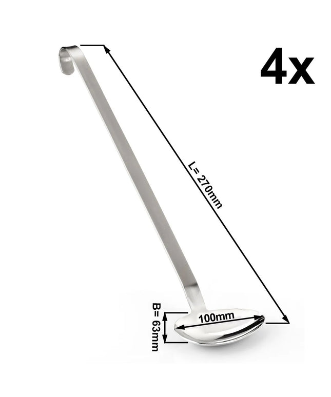 GGM Gastro (4 pcs) Sauce Ladle - Ø100mm - Length: 270mm - Stainless Steel