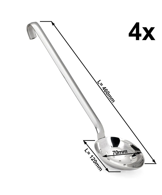 GGM Gastro (4 pcs) Serving Spoon - Length: 460mm - perforated - Stainless Steel