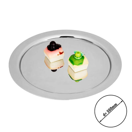 GGM Gastro (4 pcs) Serving Tray - Stainless Steel - Ø500mm - polished - non-slip surface