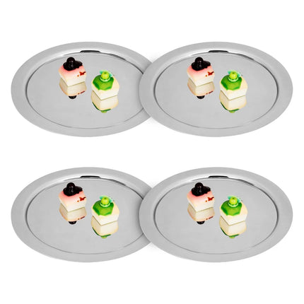 GGM Gastro (4 pcs) Serving Tray - Stainless Steel - Ø500mm - polished - non-slip surface