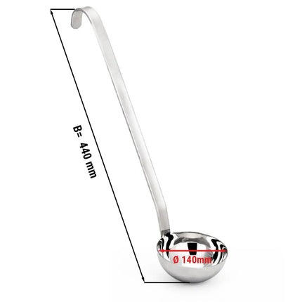 GGM Gastro (4 pcs) Soup Ladle - Ø140mm - Length: 440mm - Stainless Steel