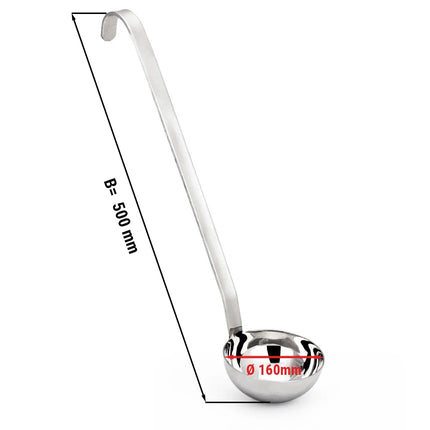 GGM Gastro (4 pcs) Soup Ladle - Ø140mm - Length: 500mm - Stainless Steel