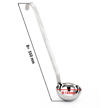 GGM Gastro (4 pcs) Soup Ladle - Ø180mm - Length: 550mm - Stainless Steel