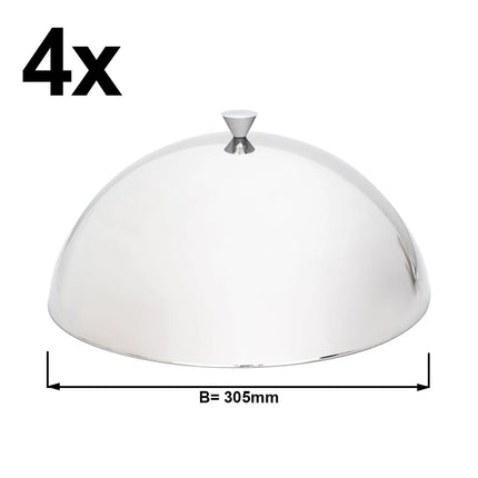 GGM Gastro (4 pcs) Stainless Steel Plate Cloche - Ø 305mm - polished