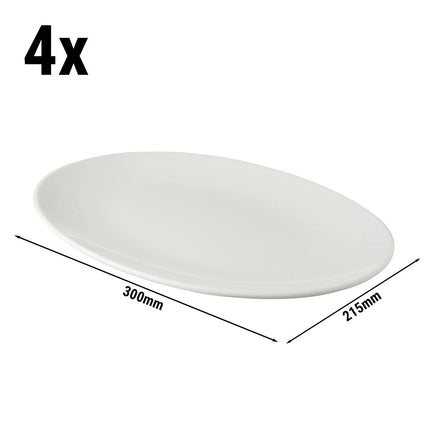 GGM Gastro (4 pcs) WHITE DELIGHT | Plate - Porcelain - 300x215mm - White