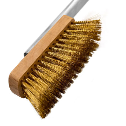 GGM Gastro (4 pieces) Pizza oven paddles and Pizza oven brush PREMIUM – aluminium peel - brass brush - wall rack
