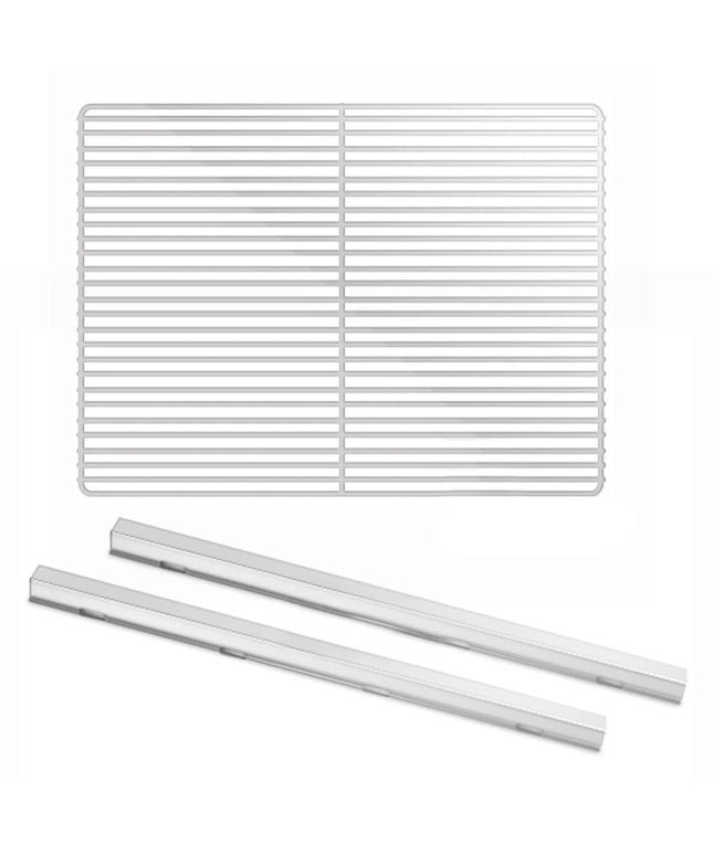 GGM Gastro (4 pieces) Plastic‑Coated Support Grate + Stainless Rails - 325×530 mm - 2 Pairs Rails - for BGI/KGI/KTBI/KTI/POI/PZI/ZEI/TGI/TKI/ZTI