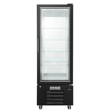 GGM Gastro 4-Sided Glass Display Freezer - 340L - 650mm - with 5 adjustable glass shelves - 1 rear glass door - Black