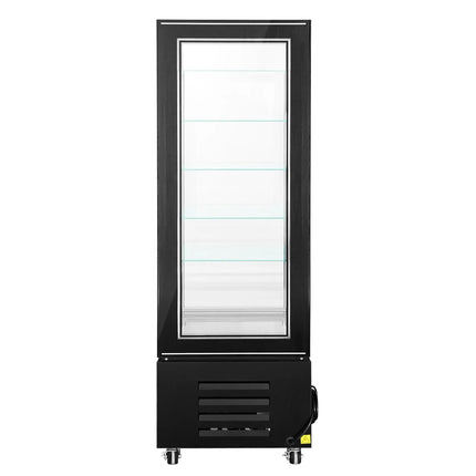GGM Gastro 4-Sided Glass Display Freezer - 340L - 650mm - with 5 adjustable glass shelves - 1 rear glass door - Black