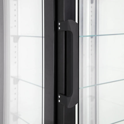 GGM Gastro 4-Sided Glass Display Freezer - 340L - 650mm - with 5 adjustable glass shelves - 1 rear glass door - Black