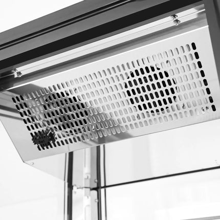GGM Gastro 4-Sided Glass Display Freezer - 340L - 650mm - with 5 adjustable glass shelves - 1 rear glass door - Black