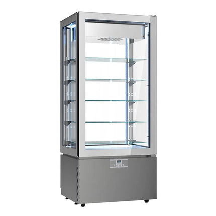 GGM Gastro 4-Sided Glass Display Freezer - 457L - 805mm - Double glazing - square - with 5 glass shelves - 4 glass doors