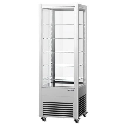 GGM Gastro 4-Sided Glass Display Fridge - 440L - Double glazing - with 5 glass shelves - 1 rear glass door