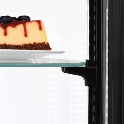 GGM Gastro 4-Sided Glass Display Fridge Self-Service - 360L - 680mm - Double glazing - round - with 4 glass shelves - 1 self-closing door - for patisserie