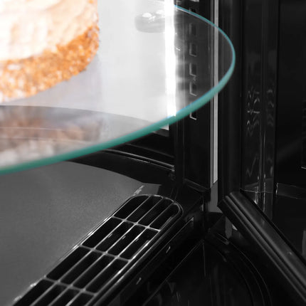 GGM Gastro 4-Sided Glass Display Fridge Self-Service - 360L - 680mm - Double glazing - round - with 4 glass shelves - 1 self-closing door - for patisserie