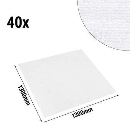 GGM Gastro (40 pcs) Damask Tablecloth Tessin Atlas - Satin Band - 130x130cm - White