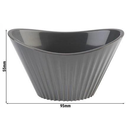 GGM Gastro (48 pcs) Bowl - MINI - Melamine - 70ml - 95x55mm - Depth: 55mm - with carry handles - Grey