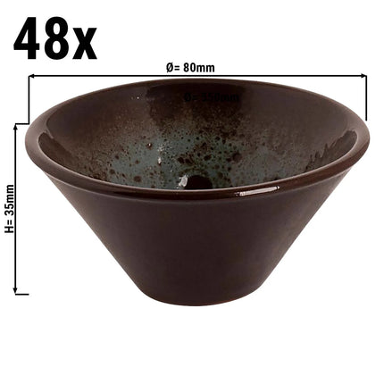 GGM Gastro (48 pcs) Dessert Bowl - TURKEY - Stoneware - 50ml - round - Ø 80mm - Brown/Blue