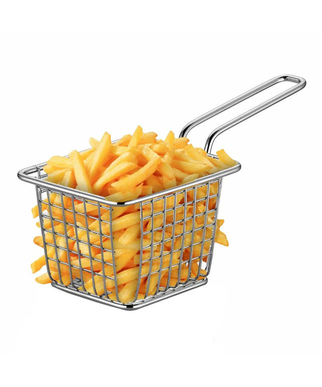 GGM Gastro (5 Cái) Giỏ Phục Vụ - SNACKHOLDER - Thép Không Gỉ - Chữ Nhật - 100x80mm