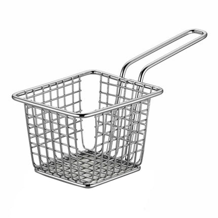 GGM Gastro (5 Cái) Giỏ Phục Vụ - SNACKHOLDER - Thép Không Gỉ - Chữ Nhật - 100x80mm