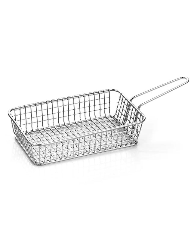 GGM Gastro (5 Cái) Giỏ Phục Vụ - SNACKHOLDER - Thép Không Gỉ - Chữ Nhật - 280x160mm