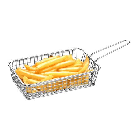 GGM Gastro (5 Cái) Giỏ Phục Vụ - SNACKHOLDER - Thép Không Gỉ - Chữ Nhật - 280x160mm