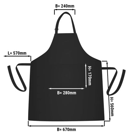 GGM Gastro (5 pcs) Bistro Apron - Black - W x H: 67x84cm