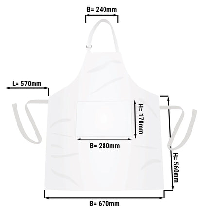 GGM Gastro (5 pcs) Bistro Apron - White - W x H: 67x84cm