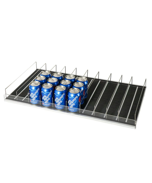 GGM Gastro (5 pcs) Bottle shelf - Acrylic & stainless steel - 600x442x75mm - for WKBL1500, WKBL1100 & WTBL1100 middle doors - 10 compartments; sloped surface for self-feeding bottles & cans