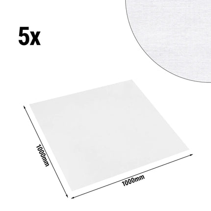 GGM Gastro (5 pcs) Damask Square Tablecloth Tessin Atlas - Satin Band - 100x100cm - White
