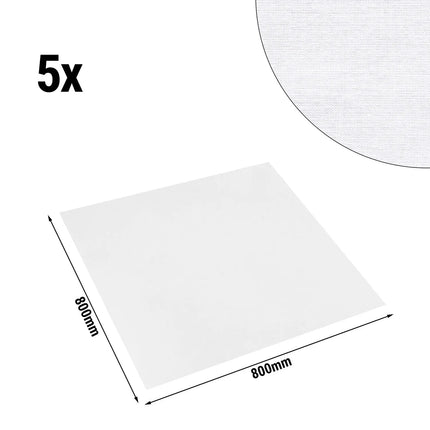 GGM Gastro (5 pcs) Damask Square Tablecloth Tessin Atlas - Satin Band - 80x80cm - White