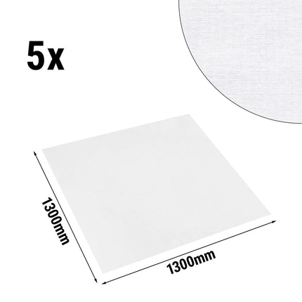 GGM Gastro (5 pcs) Damask Tablecloth Tessin Atlas - Satin Band - 130x130cm - White