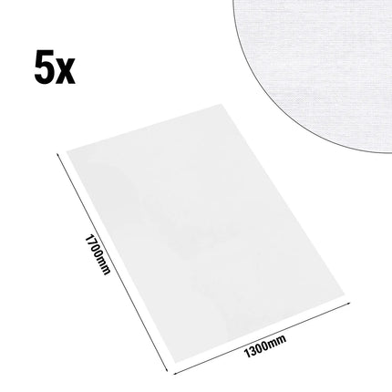 GGM Gastro (5 pcs) Damask Tablecloth Tessin Atlas - Satin Band - 130x170cm - White
