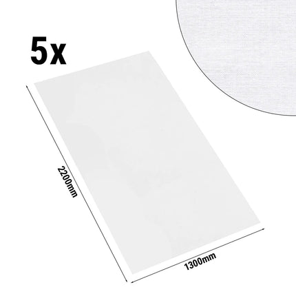 GGM Gastro (5 pcs) Damask Tablecloth Tessin Atlas - Satin Band - 130x220cm - White