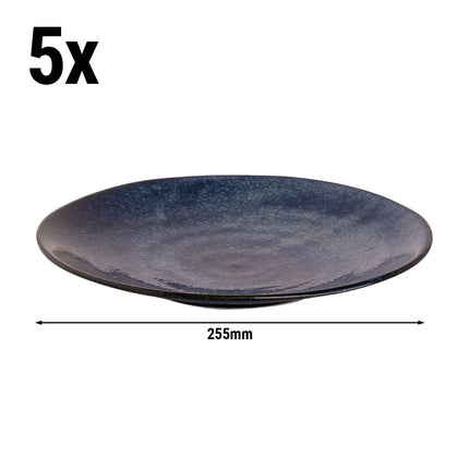 GGM Gastro (5 pcs) KIRYU | Plate - flat - Porcelain - Ø255mm - Blue