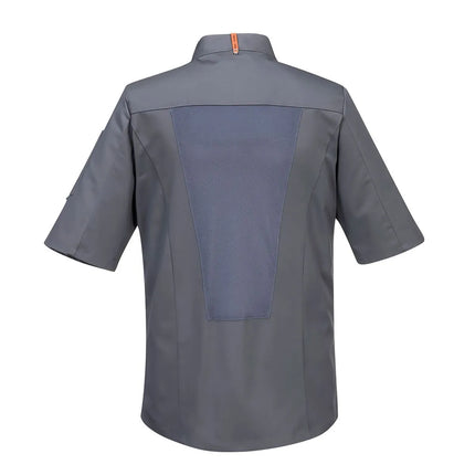 GGM Gastro (5 pcs) MeshAir Pro Unisex Chef Jacket - Short Sleeve - Black - Size: S